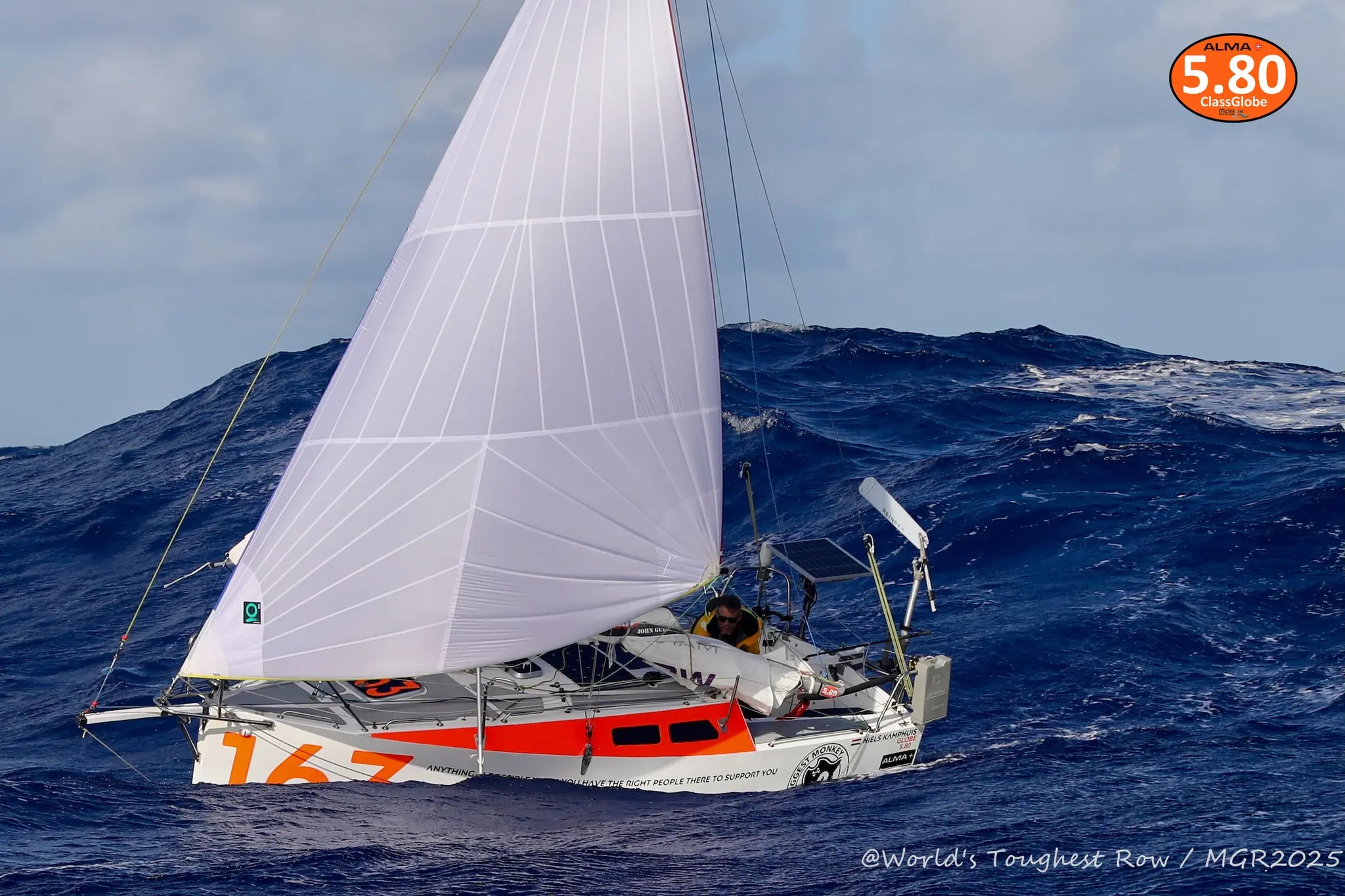 Classe Globe 580 tenant un cap parfait lors d'une route au large